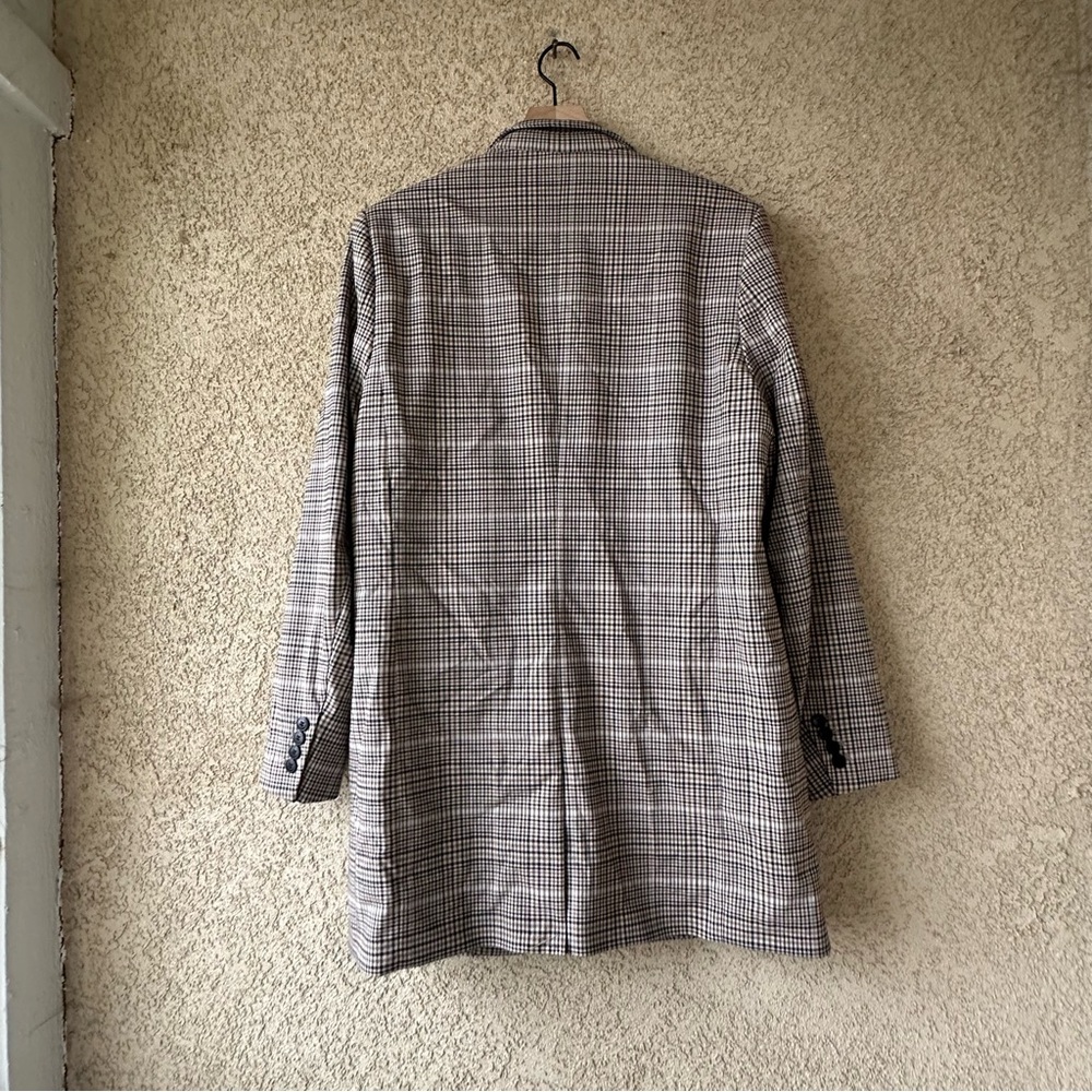 H&M Black patterned/ checkered  beige coat - Picture 10 of 12